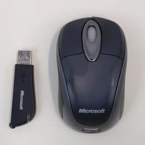Microsoft Wireless Notebook Optical Mouse 3000 USB Receiver Gray Tested 1056 - Picture 1 of 5