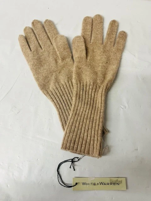 Guante blanco + Warren 100 % cachemir acanalado en lino brezo - NUEVO/VER DESCRIPCIÓN Foto 1 de 4