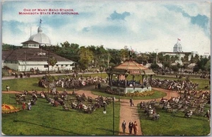 Postal "Uno de los muchos soportes de banda" de Minnesota State Fair Grounds c1910 SIN USAR - Imagen 1 de 2