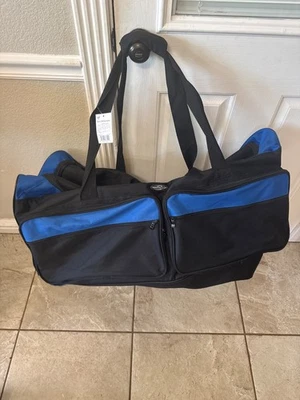 Traveler’s Club Asgard 36" 3-Wheel Rolling Duffel Bag, Black and Blue BRAND NEW - Image 1 of 4