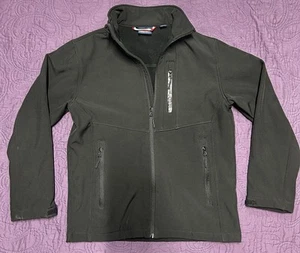 Reebok Soft Shell Jacket Large 14/16 Youth Black Full Zip - Picture 1 of 7