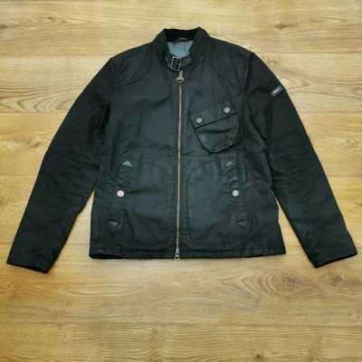 Barbour International Legion Wax Jacket Mens M Medium Black Biker Motorcycle - Image 1 of 4