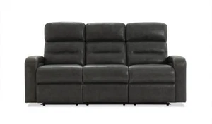 Forte Gray 82' Power Reclining Sofa, 71' Gliding Console Loveseat Power Recliner - Picture 1 of 10