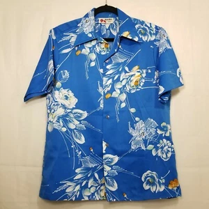 Vintage Holo Holo Hawaii Button Down Hemd Gr. L Large Floral Print MÄNGEL - Bild 1 von 11