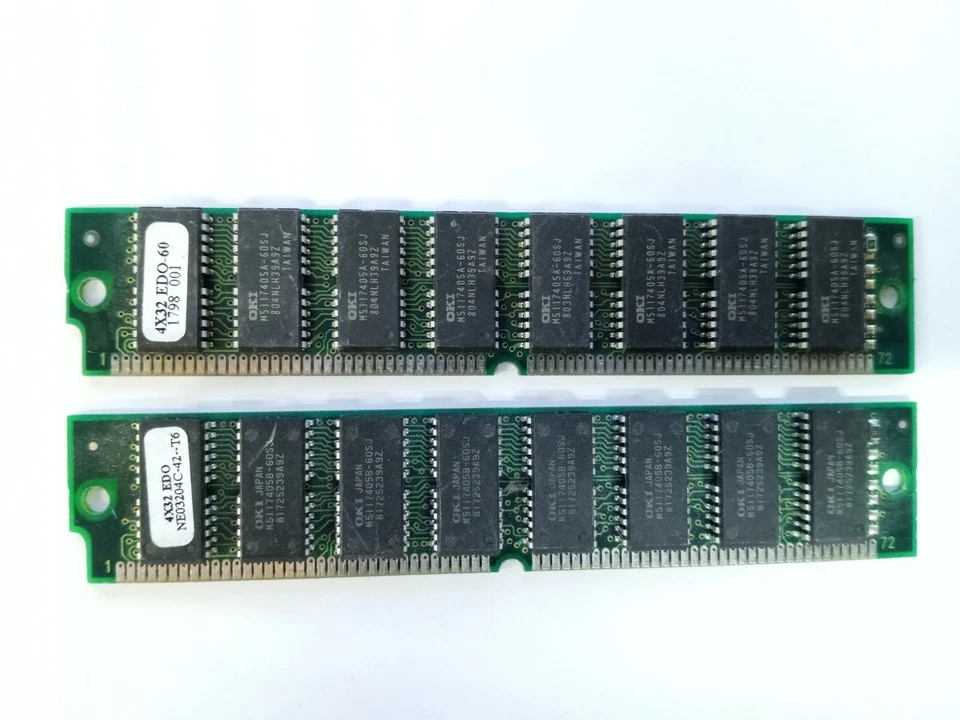 De colección 2x 16 MB 72 pines EDO SIMMs 32 MB memoria total RAM 4x32 60ns Foto 1 de 1