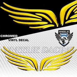 6.25" CUSTOM 3D ABS EMBLEM DECAL FAIRING/FENDER STICKER WING/DEVIL CHROME GOLD - Picture 1 of 1