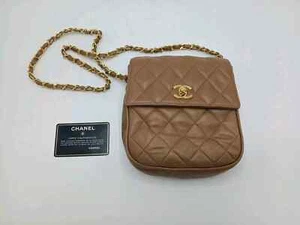 Chanel Vintage '89-91 Dark Beige Single Flap Gold Tone Hardware Quilted Bag - Picture 1 of 12
