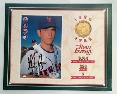 Nolan Ryan Signed 1993 "The Ryan Express" Photo & Coin Stat Display, (PSA)... - Image 1 of 4