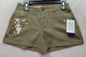 Polo Ralph Lauren Shorts Girls 6 Army Green Splatter Cotton Pockets Flat Front - Picture 1 of 7
