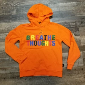C15 Adidas Pharrell Williams Hoodie BREATHE THOUGHTS Orange Sweatshirt S - Picture 1 of 6