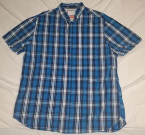 Denim & Flower Herren XL Hemd Slim Fit Blau Kariert Knopfleiste Kurzarm - Bild 1 von 8