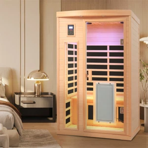 2 Person Hemlock Far Infrared Indoor Suana Room with Low EMF Front Door 1750W - Picture 1 of 19