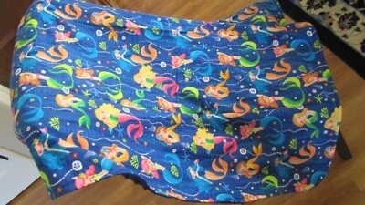 New Handmade 40"L x 36"W Baby/Toddler Flannel/Minky Blanket - Mermaids - Image 1 of 3