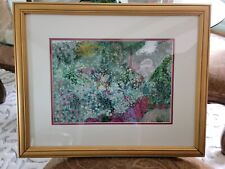 Lisa Clifton Framed, Dble Matted  Watercolor Garden Bench, Beautiful Art Piece!
