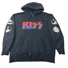 Vintage Kiss Band Full Zip Hoodie Sweatshirt Y2K 2002 Hooded Rock Music Large