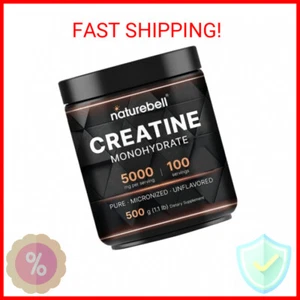 NatureBell Instant Creatine Monohydrate Powder 500 Grams, 5000mg Per Serving, Un - Picture 1 of 2