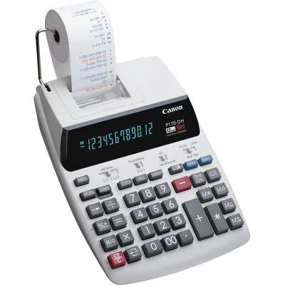 High Speed White Calculator with Fluorescent Display and Power Adapter - Image 1 of 2