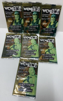Lote de 7 Paquetes Sellados 1998 Topps WCW NWO Serie 1, Hogan & Goldberg Foto 1 de 3