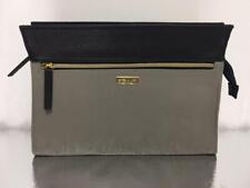 New Estee Lauder Cosmetic Bag Top Two Zippered Gray Black