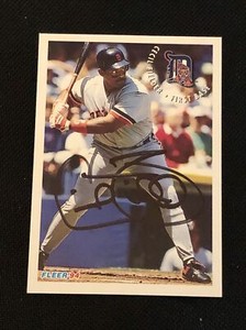 CECIL FIELDER 1994 FLEER SUNOCO SIGNED AUTOGRAPHED CARD #10 DETROIT TIGERS
