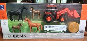 Kubota M5-111 Tractor Assortment Boxed Set of Horses, Tractor, Fences! Unopened! - Picture 1 of 5