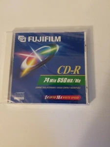 NEW SEALED FUJIFILM CD-R 74 Min 650 MB/M0 Fuji Film RECORDABLE 1X TO 16X speed - Picture 1 of 6