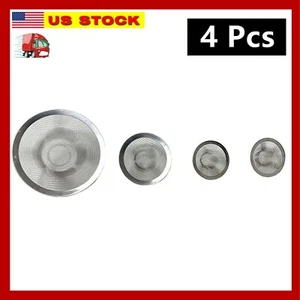 4 Pc MESH SINK STRAINER SET For Drains Kitchen Bathroom Tub Mesh Basket Filter - Picture 1 of 6