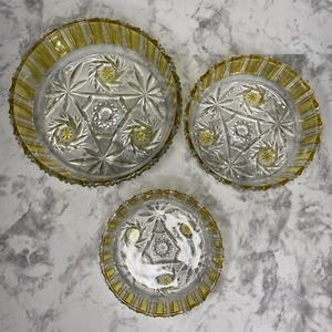 Juego de 3 tazón de cristal Walther amarillo transparente de colección Alemania Occidental de Alemania - Imagen 1 de 24