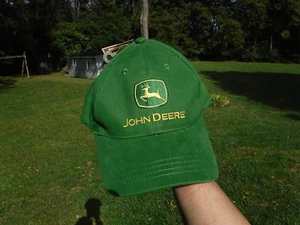 NEW wTAG/VINTAGE CAP JOHN DEERE EMBROIDERED LOGO'S BUCKLE STYLE FARMERS OSFA HAT - Picture 1 of 12