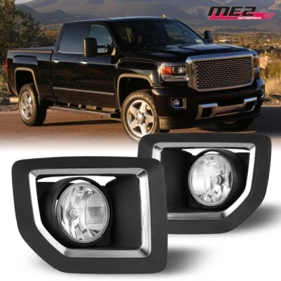 Luces antiniebla para GMC Sierra 2500HD/3500HD 2015-2019 luces de parachoques lentes transparentes par Foto 1 de 4