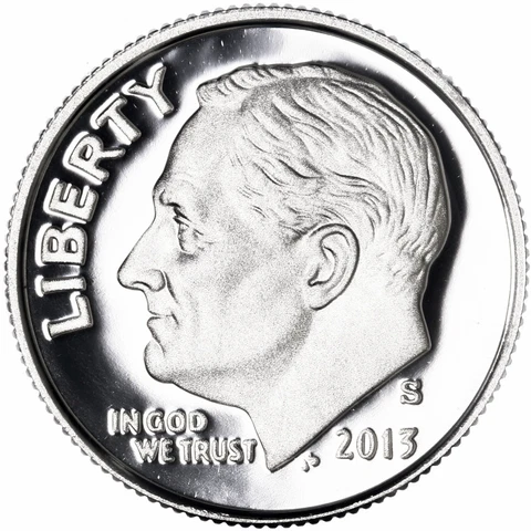 2013 S Roosevelt Dime Gem Deep Cameo CN-Clad Proof US Coin Cover