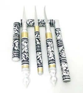 Black Set 3 Fruit Carving Knife Thai Vegetable Soap Art Mukimono Engraving hand - Picture 1 of 8