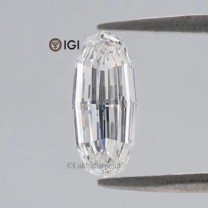 1.76 CT IGI Certified Oval Polygon Step Cut White-E Color VS1 Clarity LabDiamond - Picture 1 of 10