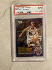 2002-03 Topps Chrome Emanuel Manu Ginobili ROOKIE RC #124 PSA 9 MINT 🏀🔥