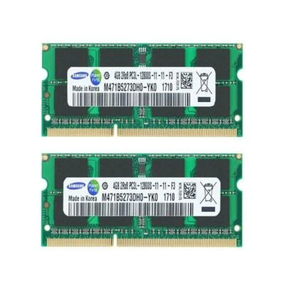 SAMSUNG 1600MHZ 8GB DDR3L RAM For Notebook Laptop PC3L-12800S DIMM 2pc 4GB 1.35V - Image 1 of 4