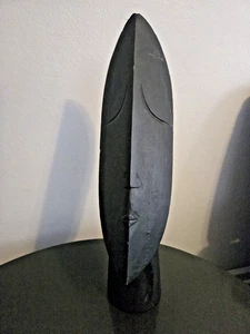 Easter Island Hand Carved Wood Statue Art, 23 inches Tall, Moai Head, Rapa Nui - Picture 1 of 15