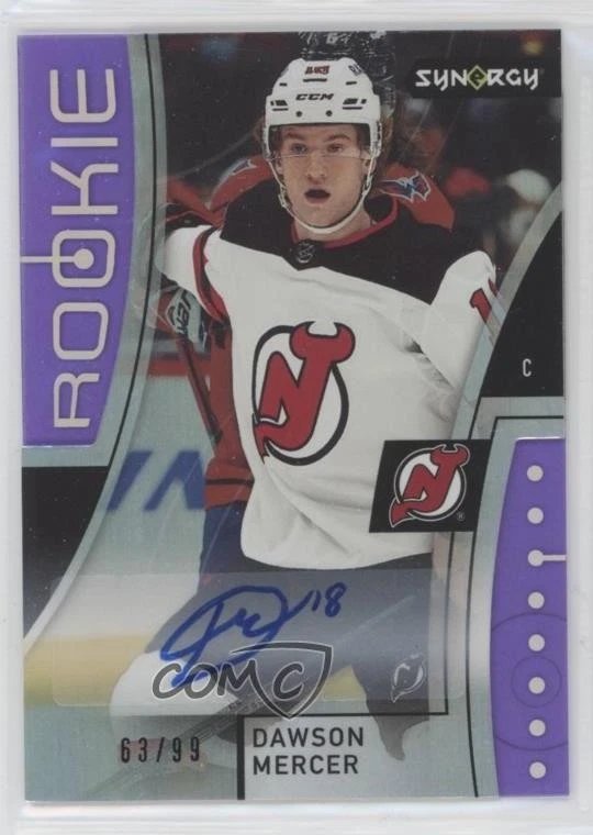 2021-22 Upper Deck Synergy Rookies Purple /99 Dawson Mercer #125 Rookie Auto RC - Image 1 of 2