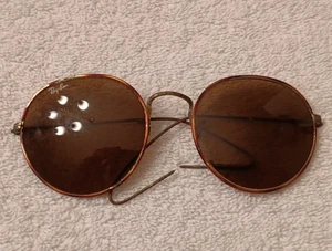 VINTAGE BAUSCH LOMB B&L RAY BAN GOLD WIRE ROUND SUNGLASSES 52▫️21 FOR REPAIR!!! - Picture 1 of 11