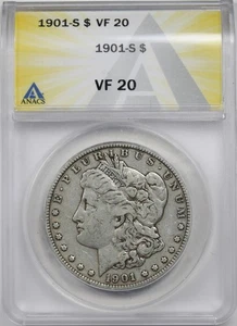 1901-S $1 ANACS VF 20 Morgan Silver Dollar - Picture 1 of 4