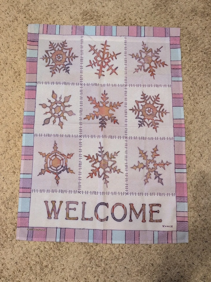 Bandera de jardín grande de 2x3 pies para donación de biblioteca, 2 cachorros estudio bienvenida muñeco de nieve Foto 1 de 4