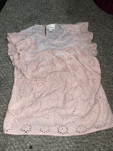 Industry Republic Women's Cotton Crochet Short Sleeve Sweater Size M - Picture 1 of 7