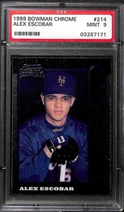 1999 BOWMAN CHROME #214 ALEX ESCOBAR PSA 9 Mint 03287171  - Picture 1 of 3