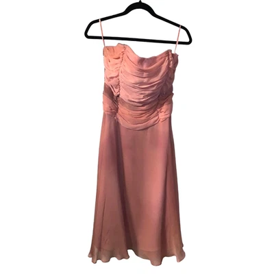 Bloomingdale's Women's Fairy Silk Strapless Dress Size 8 Rose Pink Retro Party - Image 1 of 4