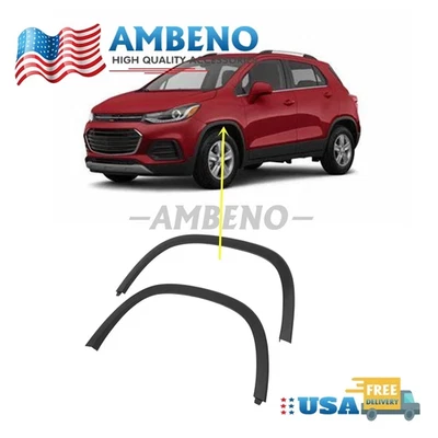 Pair For 2017-2022 Chevrolet Trax Front LH+RH Fender Flare Wheel Opening Molding Foto 1 de 4