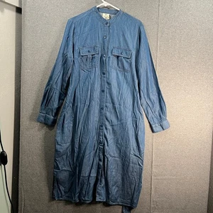 Laurie Felt Women Dress Denim Duster Dress Medium Knee length Size X-Small - Picture 1 of 14