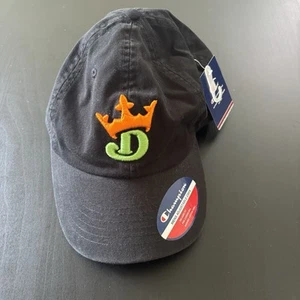 DRAFTKINGS DRAFT KINGS LOGO Champion Adjustable Official DAD Hat BLACK NWT - Picture 1 of 7