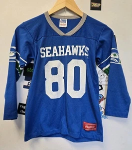 Vtg 70s/80s Seattle Seahawks Steve Largent 3 Qtr Sleeve T Shirt Youth L Rawlings - Picture 1 of 12