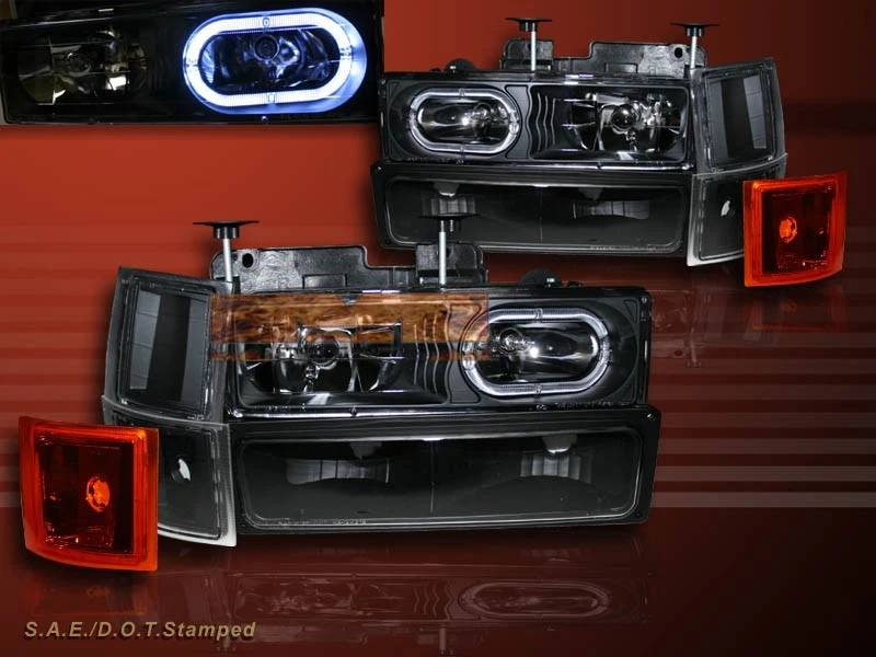 94-98 CHEVY ПОЛНЫЙ РАЗМЕР C10 C/K SURBURBAN TAHOE ОДИН HALO ФАРЫ ЧЕРНЫЙ 10 ШТ. - Изображение 1 из 1