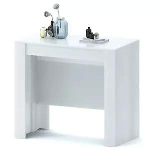 Tavolo consolle allungabile bianco 14 posti economico salvaspazio multiposizione - Foto 1 di 6