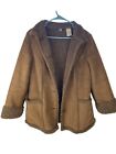 LL Bean Jacket Womens S Brown Faux Suede Sherpa Shearling Lined Outdoor Coat